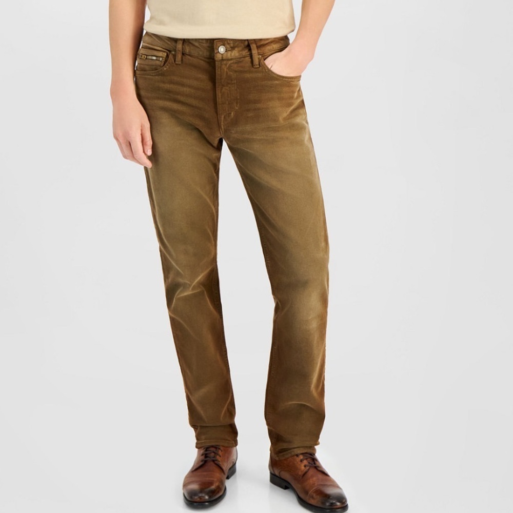 New Guess Men's Tan Straight Jeans SZ 34 - Picture 2 of 10